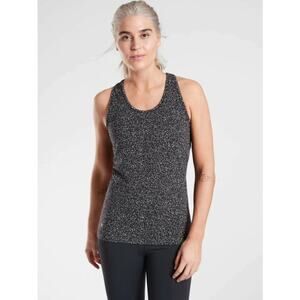 Athleta Women's Speedlight Gravel Tank Top Black White Speckle Print Dot Size 2X